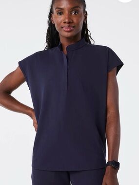 FIGS Rafaela Oversized Scrub Top Navy XL